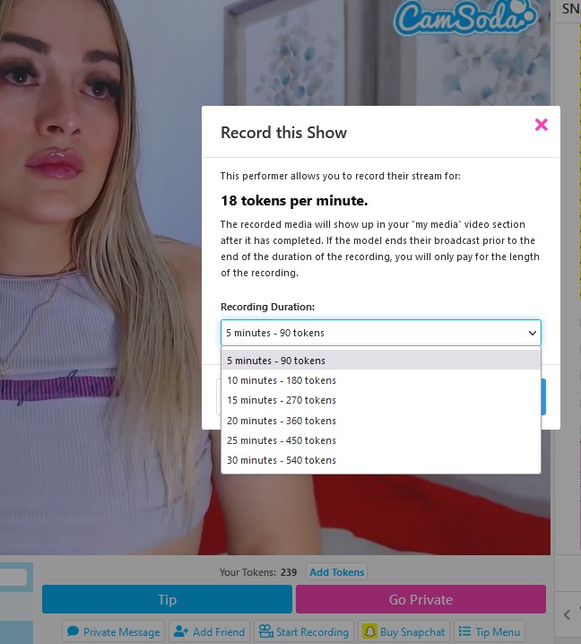 Get a copy of a free XXX cam show at CamSoda.com How to record a free cam show at CamSoda