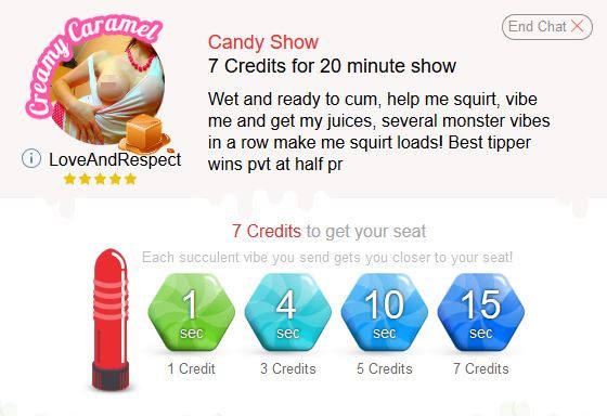 There are always Candy Shows on ImLive An ImLive Candy Show