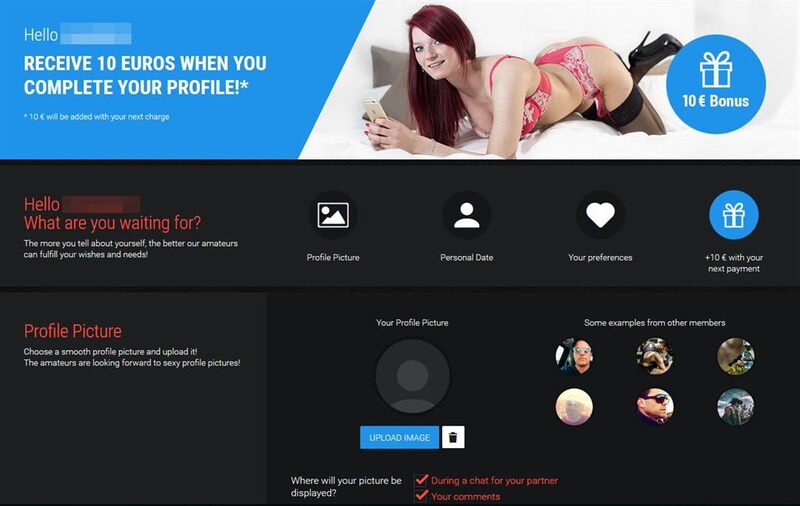 Fill in your details for a bonus on your next purchase User profile page on Visit X